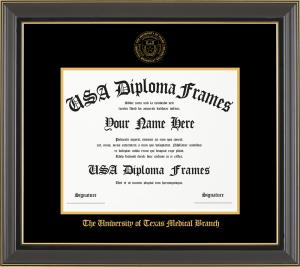 Image of MS/BS Frame 11x14, Gold Accent Black Mat