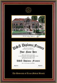 Image of Lithograph Diploma Frame with Old Red  11X14 BS/MS