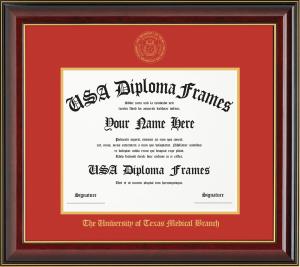 Image of Frame Honors Glossy w/Gold Trim Orange Mat 11x14 BS/MS